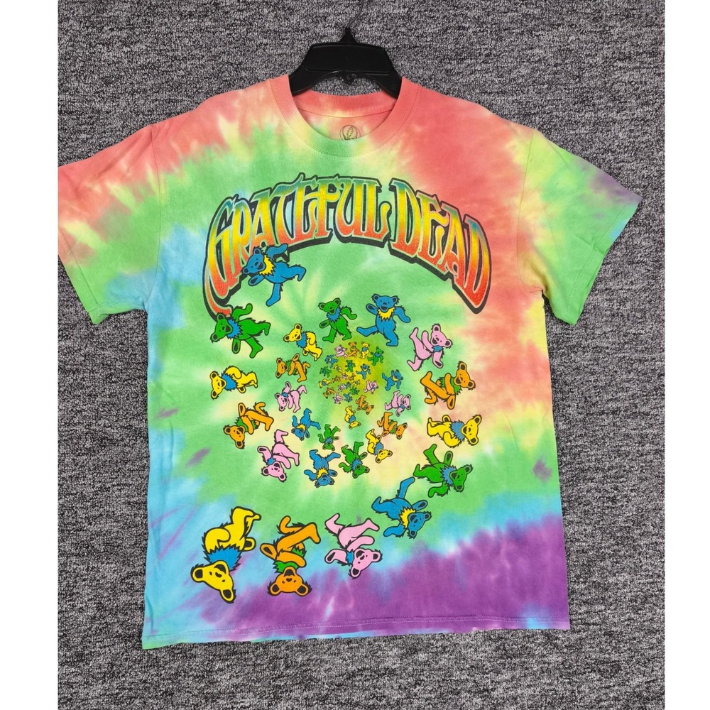 Grateful Dead Dancing Bears Rainbow Tie Dye Graphic T-Shirt Mens Medium 2016 - Picture 1 of 8